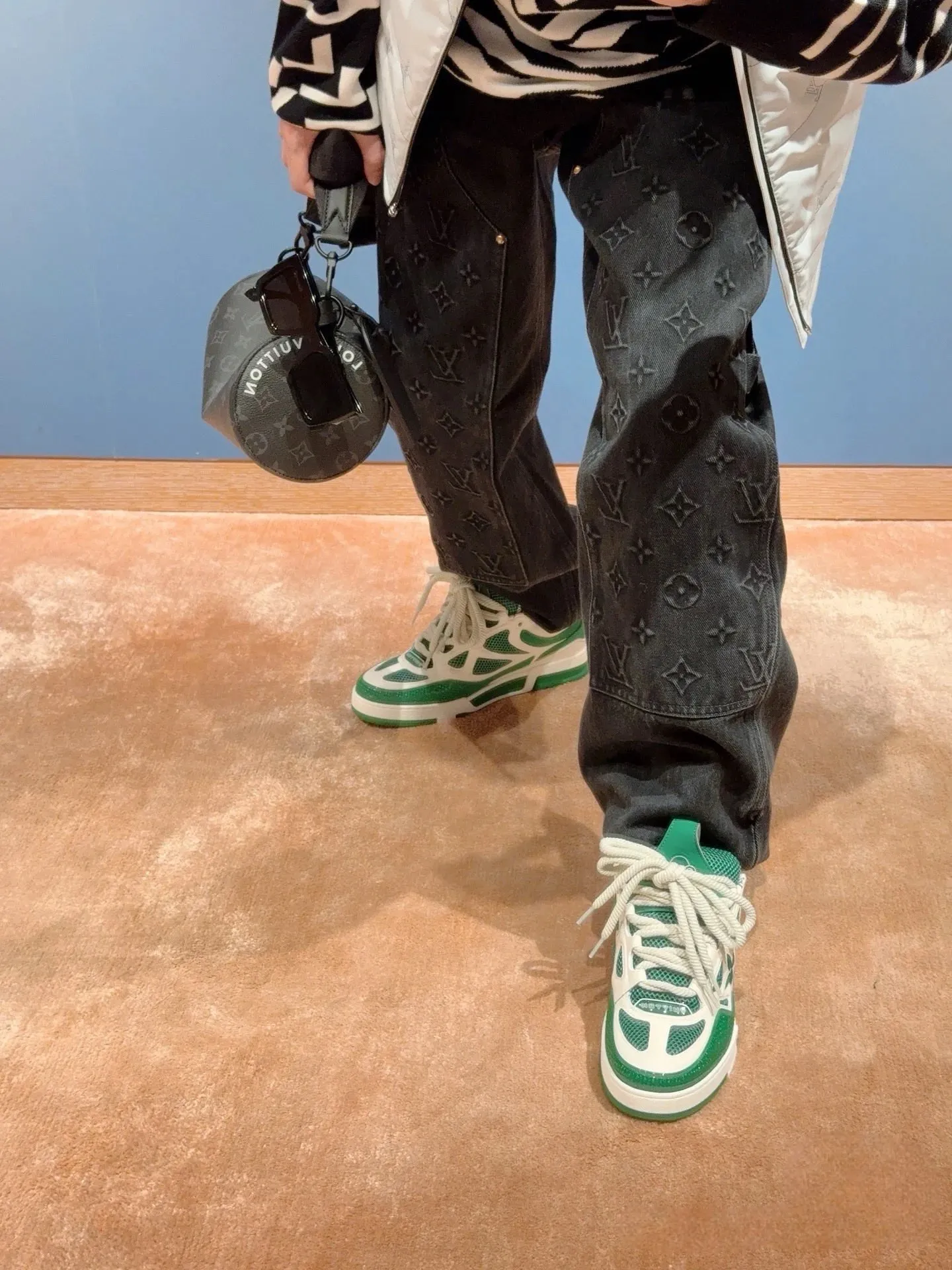 Louis Vuitton/Louis Vuitton presbyopic embossed jeans